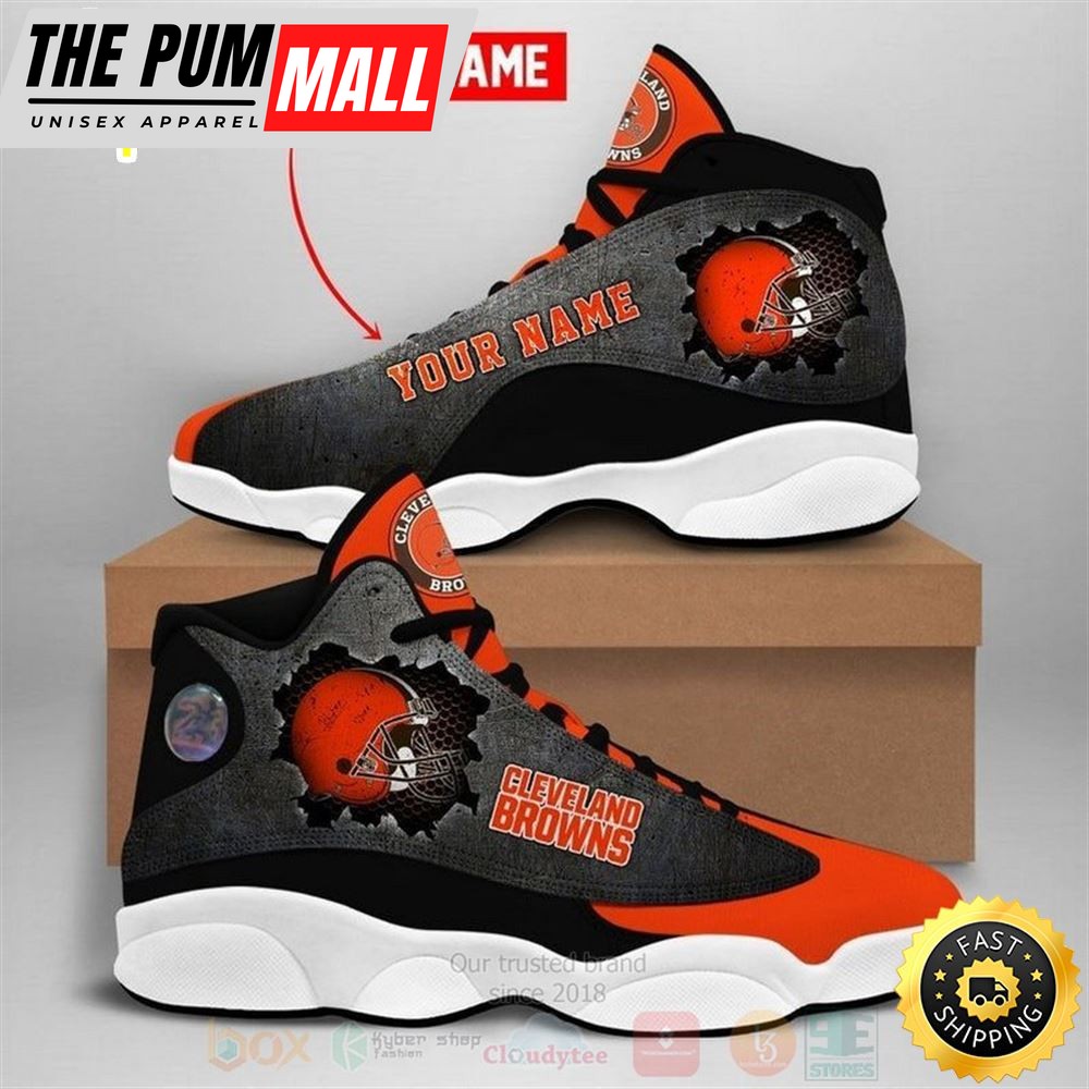 Cleveland Browns Nfl Custom Name Air Jd 13 Shoes