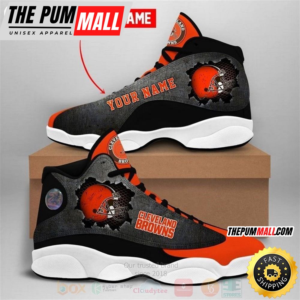 Cleveland Browns Nfl Custom Name Air Jd 13 Shoes
