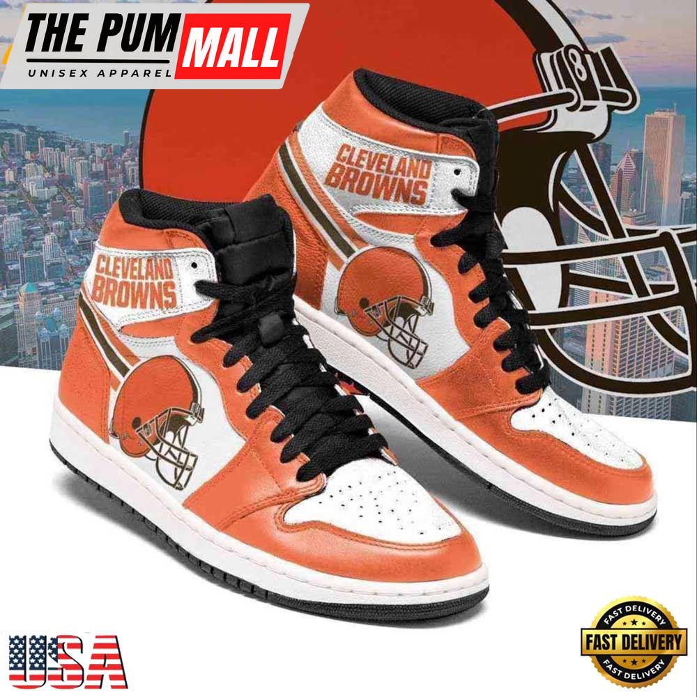 Cleveland Browns NFLJordan 1 Boot Sneakers Shoes
