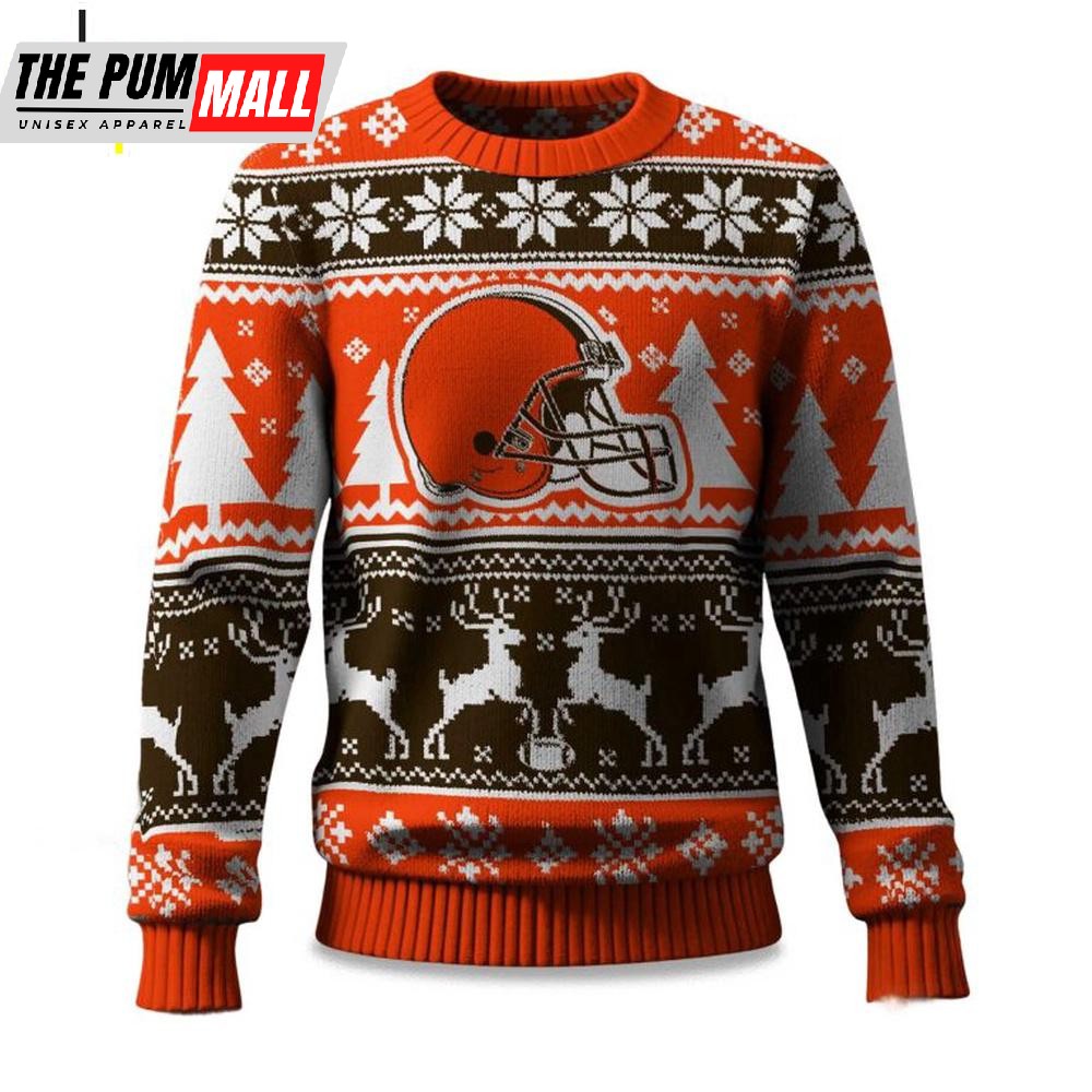 Cleveland Browns Reindeer Football Ugly Christmas Sweater