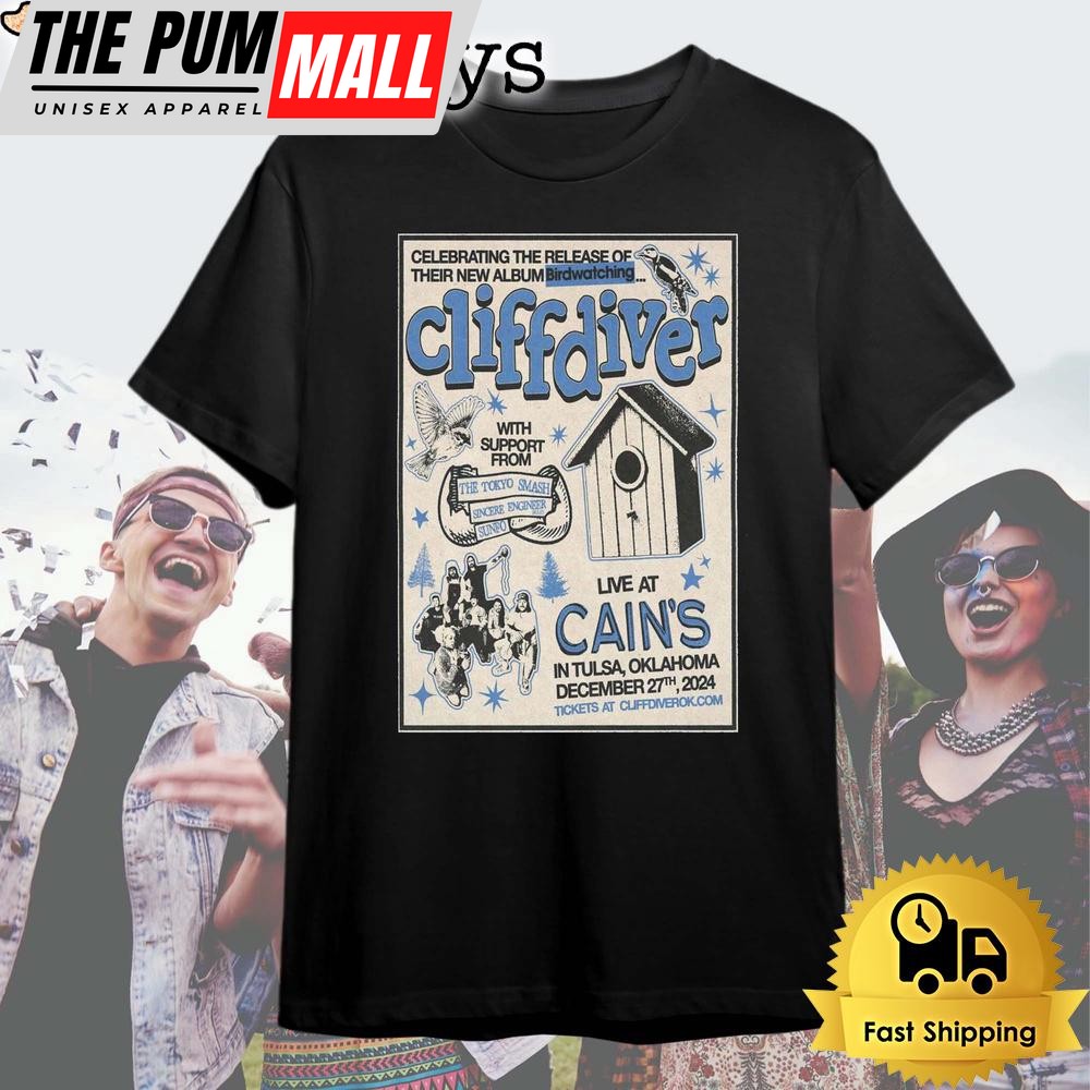 Cliffdiver Tour At Cain’s Ballroom Tulsa, OK On Dec 27 2024 T Shirt