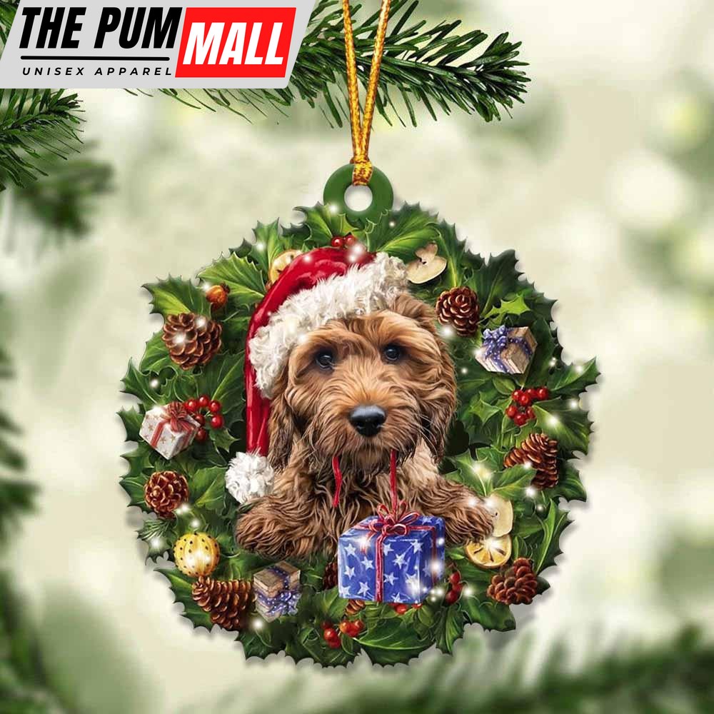 Cockapoo And Christmas Ornament – Acrylic Dog Ornament – Gifts For Dog Lovers Limited Edition