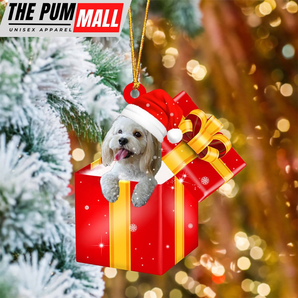 Cockapoo In Red Gift Box Christmas Ornament – Holiday Dog Ornaments Limited Edition