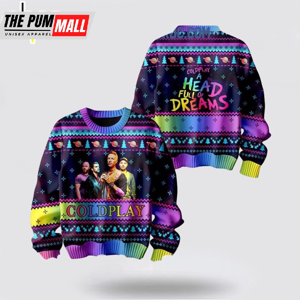 Coldplay A Head Full Of Dreams Colorful Ugly Christmas Sweater