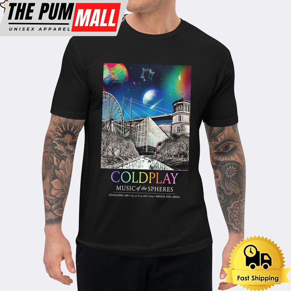 Coldplay Music Of The Spheres At Merkur Spiel-Arena Dusseldorf Germany On July 2024 Unisex T-Shirt