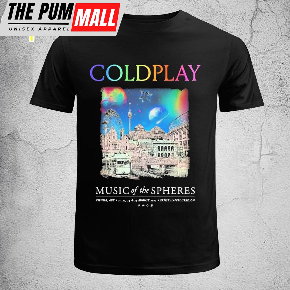 Coldplay Vienna August 2025 Music Of The Spheres Tour Unisex T-Shirt