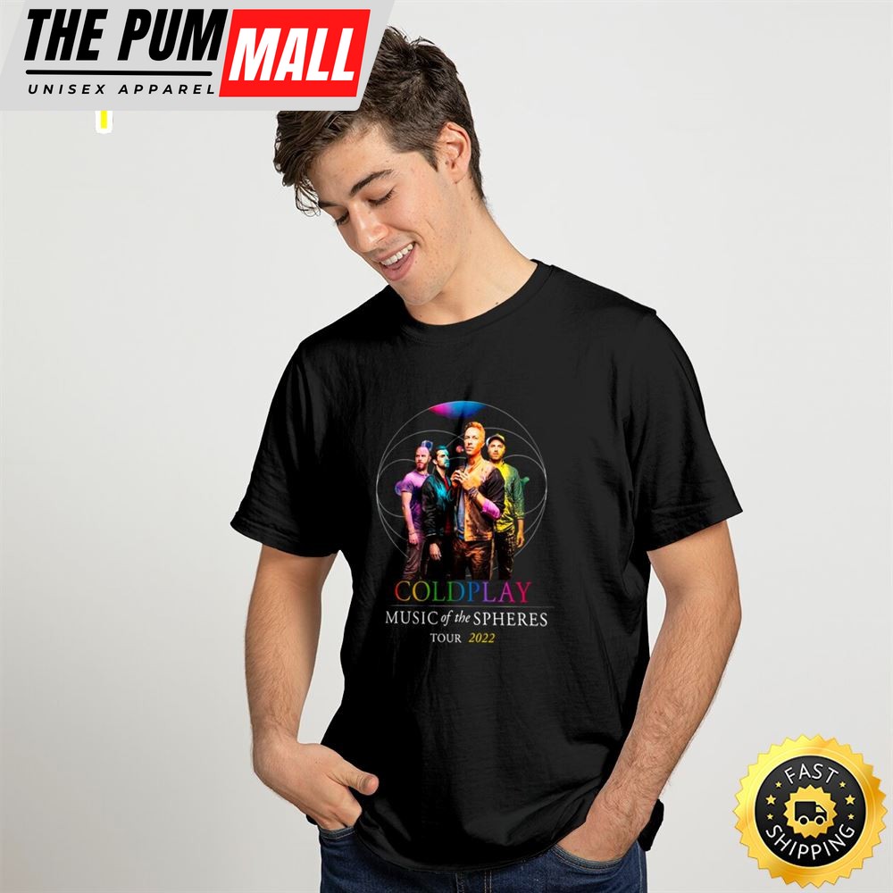 Coldplay World Tour 2025 Coldplay Music Of The Spheres Black T-shirt