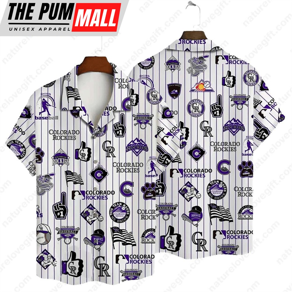 Colorado Rockies Logo Summer Hawaiian Shirt MLB Gift for Rockies Fans