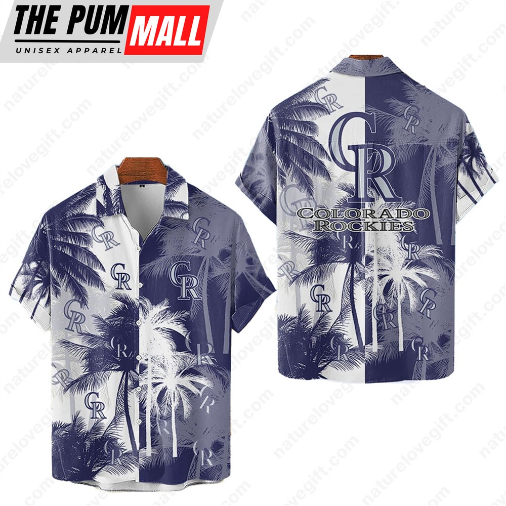 Colorado Rockies Tropical Palm Trees MLB Hawaiian Shirt