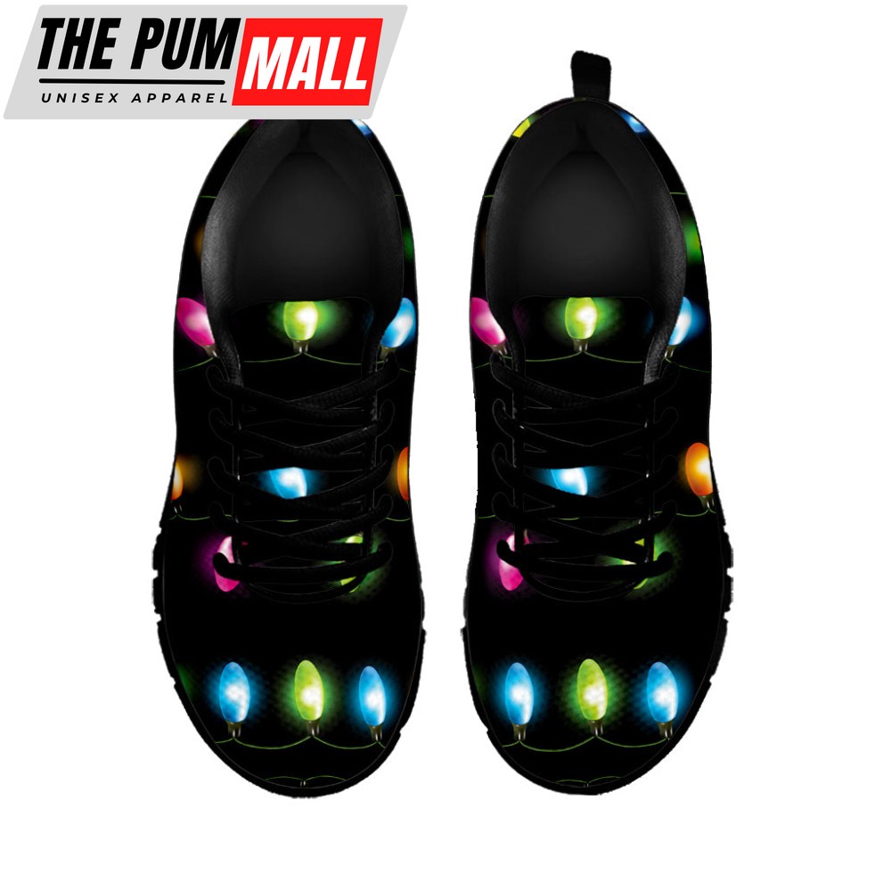 colorful-christmas-lights-print-black-running-shoes-gift-for-men-and-women-vmx5r3bs Colorful Christmas Lights Print Black Running Shoes, Gift For Men And Women