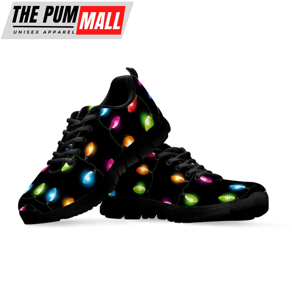 colorful-christmas-lights-print-black-running-shoes-gift-for-men-and-women-vmx5r3bs Colorful Christmas Lights Print Black Running Shoes, Gift For Men And Women