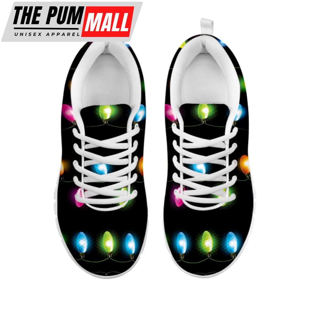 colorful-christmas-lights-print-white-running-shoes-gift-for-men-and-women-4b4t107u Colorful Christmas Lights Print White Running Shoes, Gift For Men And Women