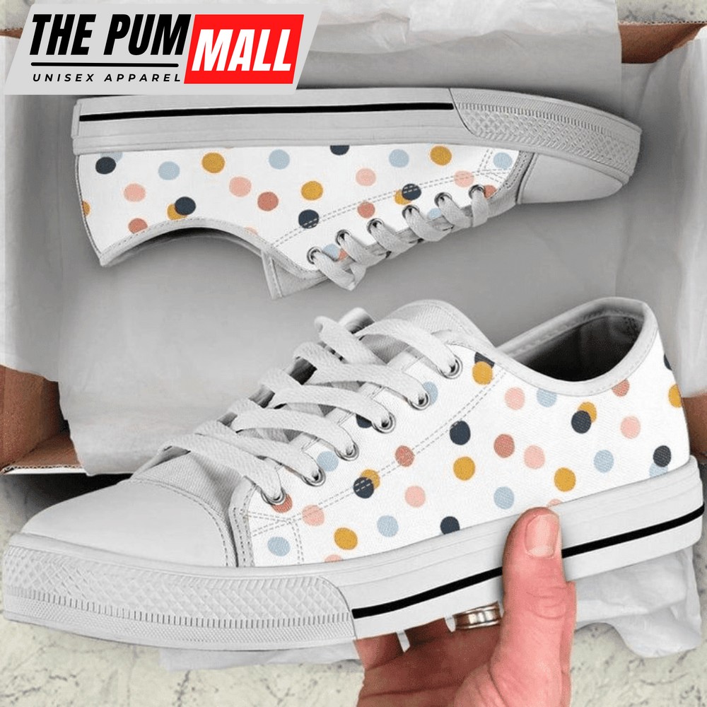 Colorful Dots, Dots Pattern Low Top Shoes PN205421Sb – Stylish Footwear