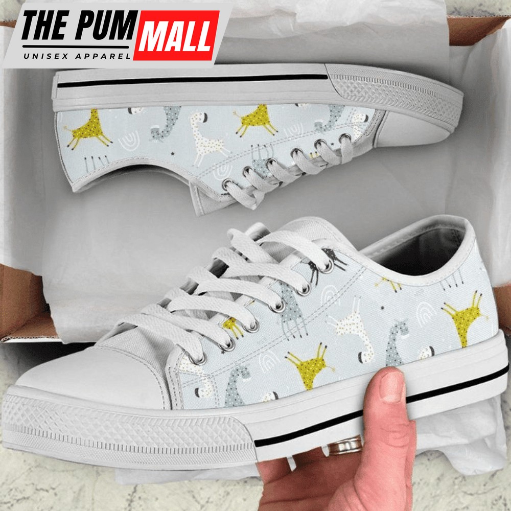 Colorful Giraffes, Cartoon Pattern Low Top Shoes PN205418Sb