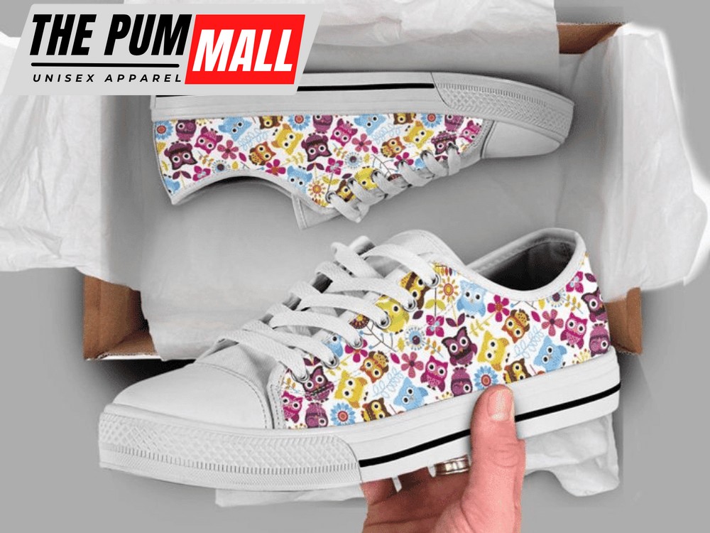 Colorful Owl Low Top Shoes PN205429Sb – Comfortable Footwear