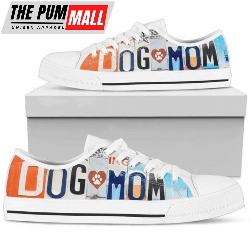Colorful Popart Dog Mom Low Top Shoes – Stylish Footwear for Dog Lovers