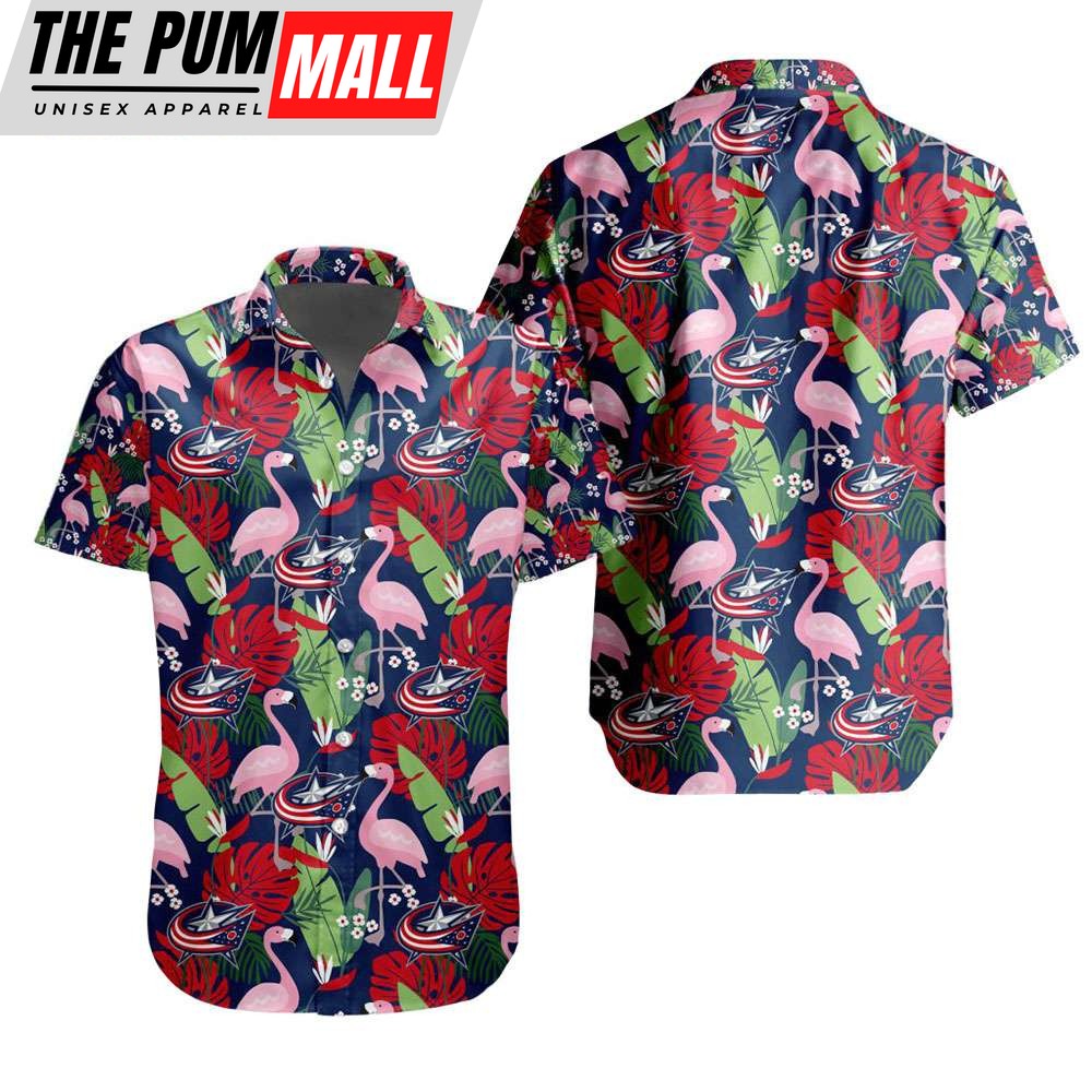 Columbus Blue Jackets Flamingo Tropical Hawaiian Shirt NHL Gift