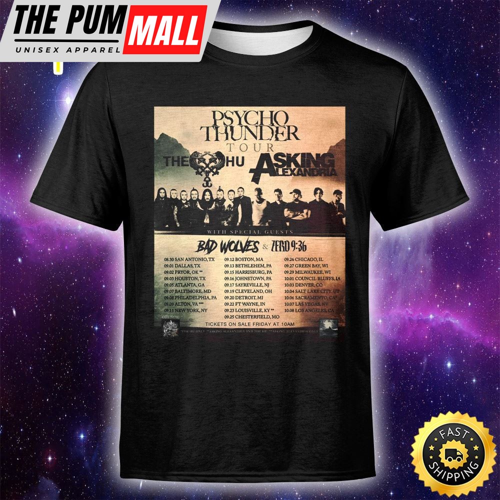 Concert The Hu Asking Alexandria Sep 03 Tour 2025 Houston Unisex Tshirt