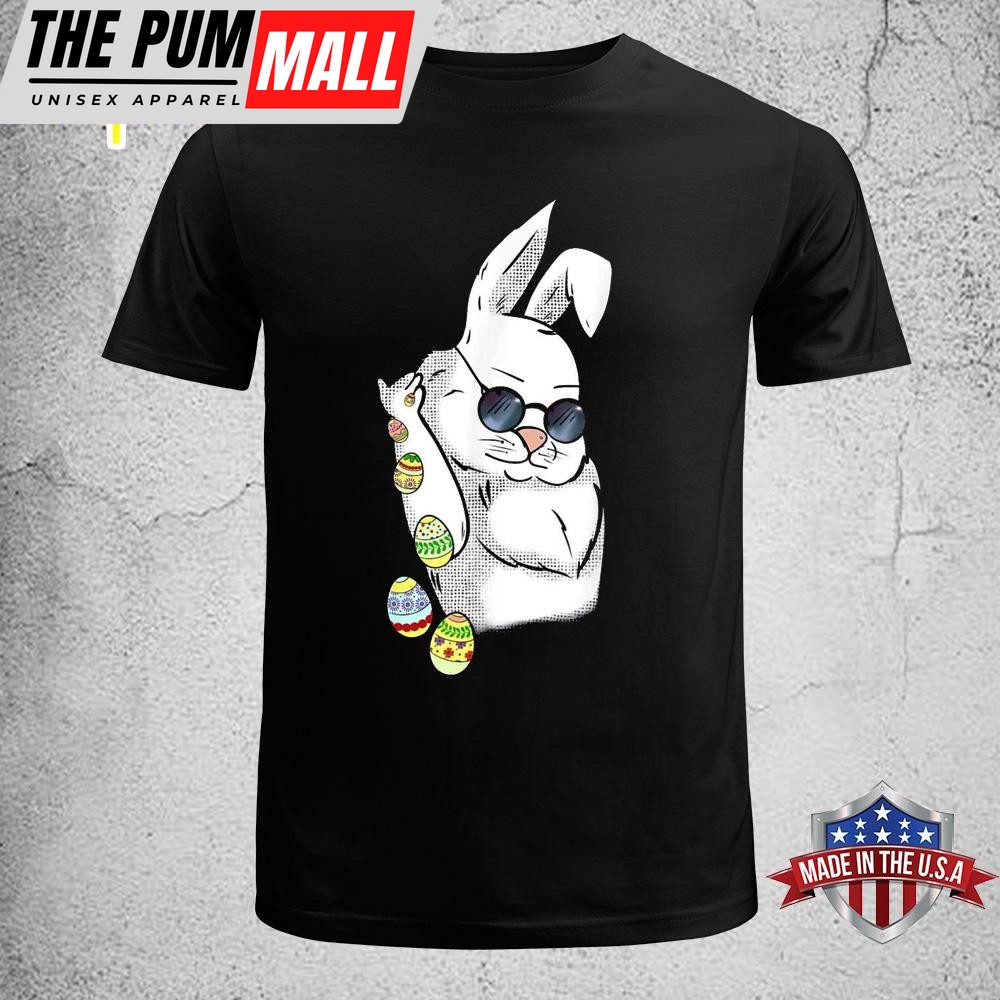 Cool Easter Bunny With Sunglasses Easter Eggs Happy Easter Womens Easter Shirt