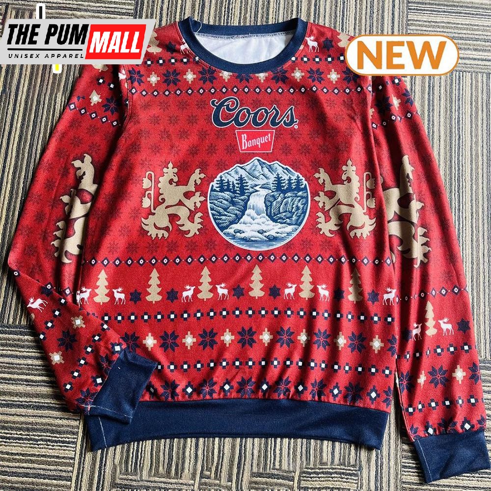 Coors Banquet Reindeer Xmas Ugly Christmas Sweater Shirt, Sweatshirt