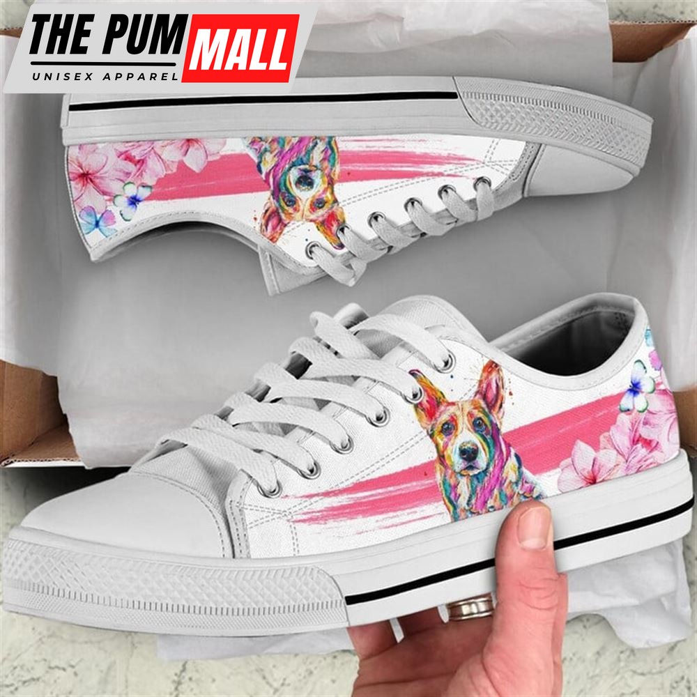 Corgi Flower Watercolor Low Top Shoes – Low Top Shoes Mens, Women