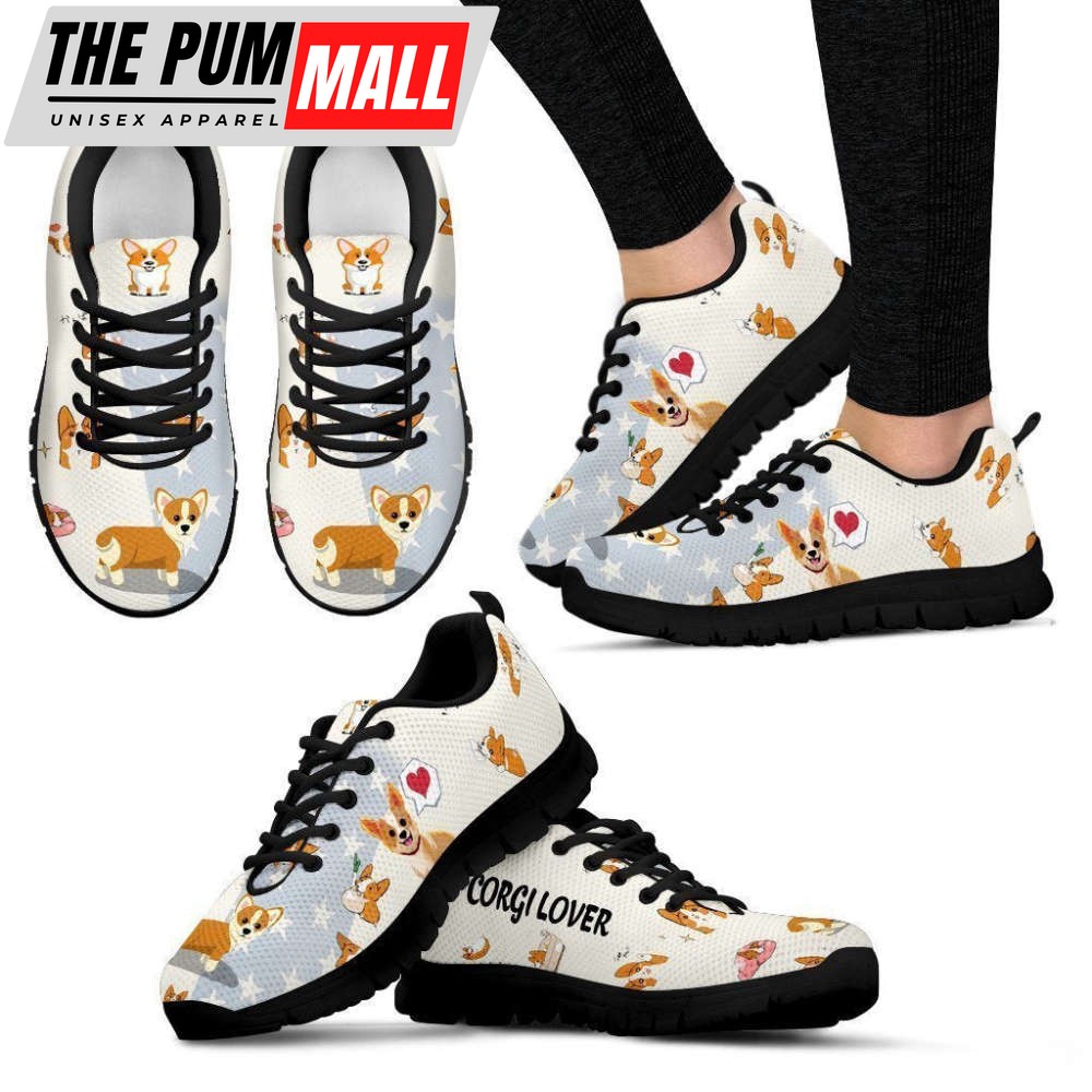 Corgi Lover Women’s Sneakers For Men And Women Comfortable Walking Running Lightweight Casual Shoes