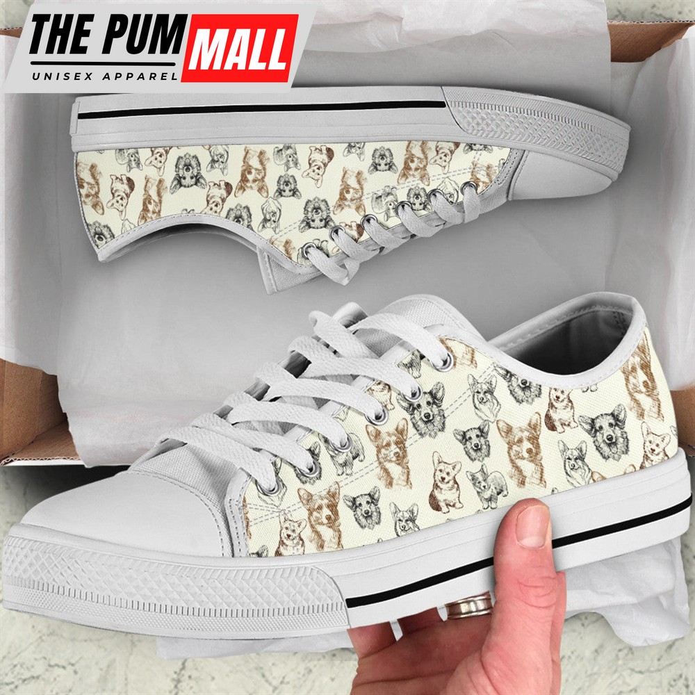 Corgi Low Top Shoes – Sneaker For Dog Walking – Lowtop Casual Shoes Gift For Adults