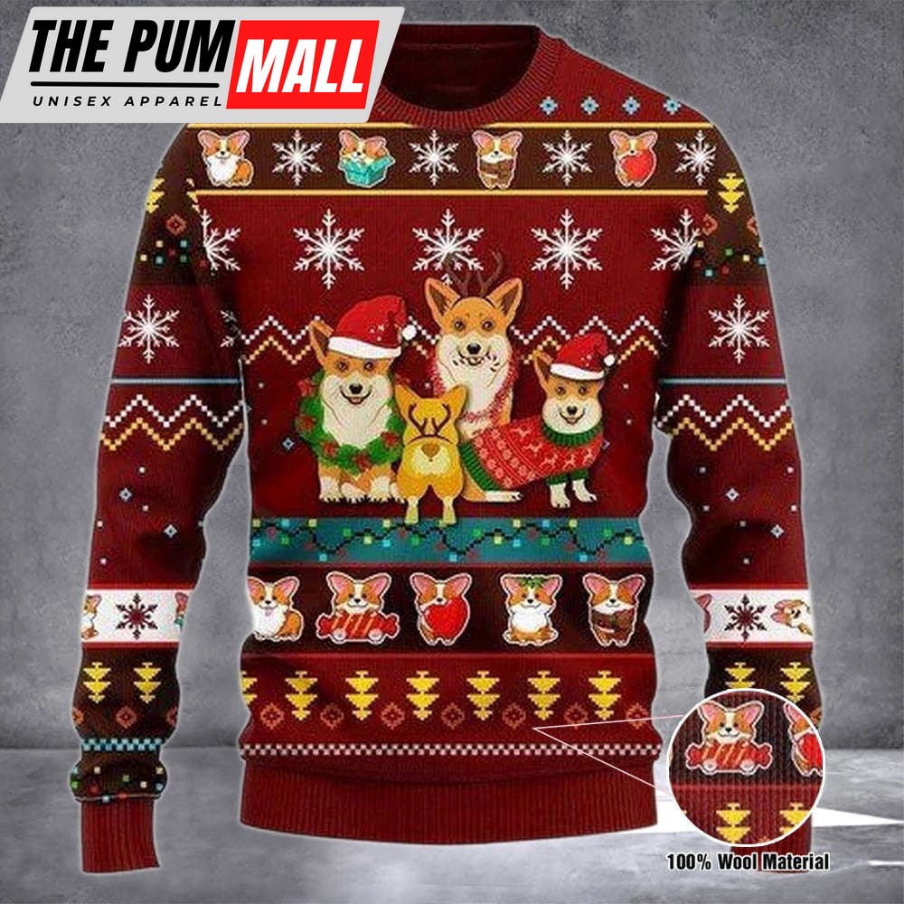 Corgi Ugly Christmas Sweater Merry Corgmas Sweater Gift For Dog Lovers