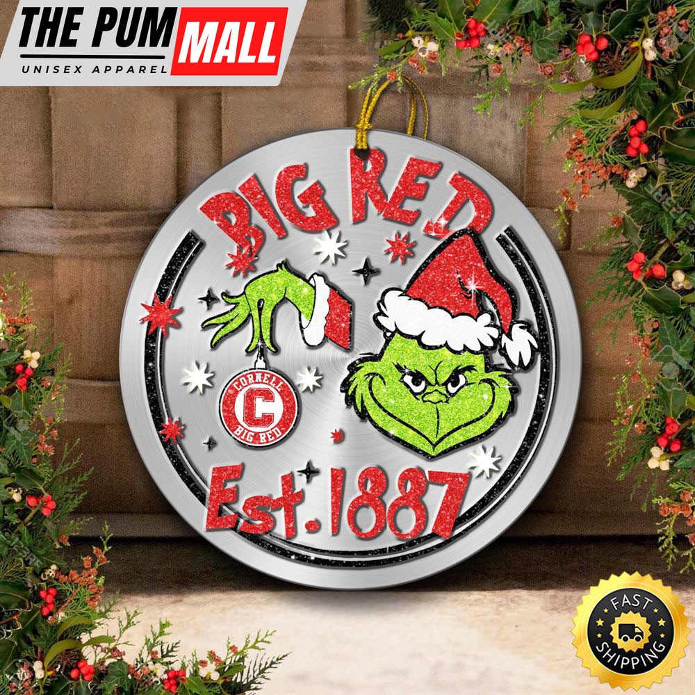 Cornell Big Red Grinch Circle Ornaments Christmas Limited Edition