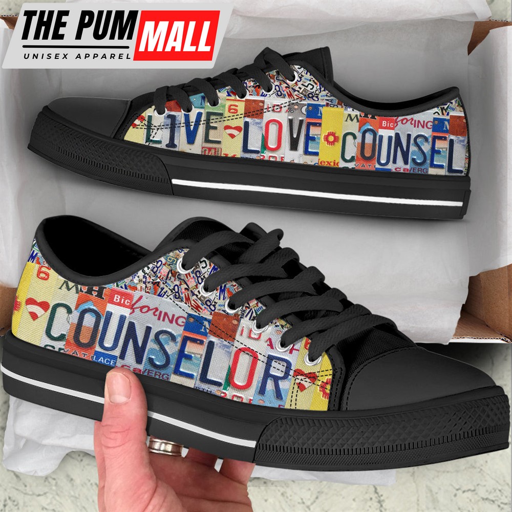 counselor-live-love-counsel-license-plates-low-top-shoes-best-gift-for-teacher-fo2hg6qq Counselor Live Love Counsel License Plates Low Top Shoes – Best Gift For Teacher, School Shoes Malalan
