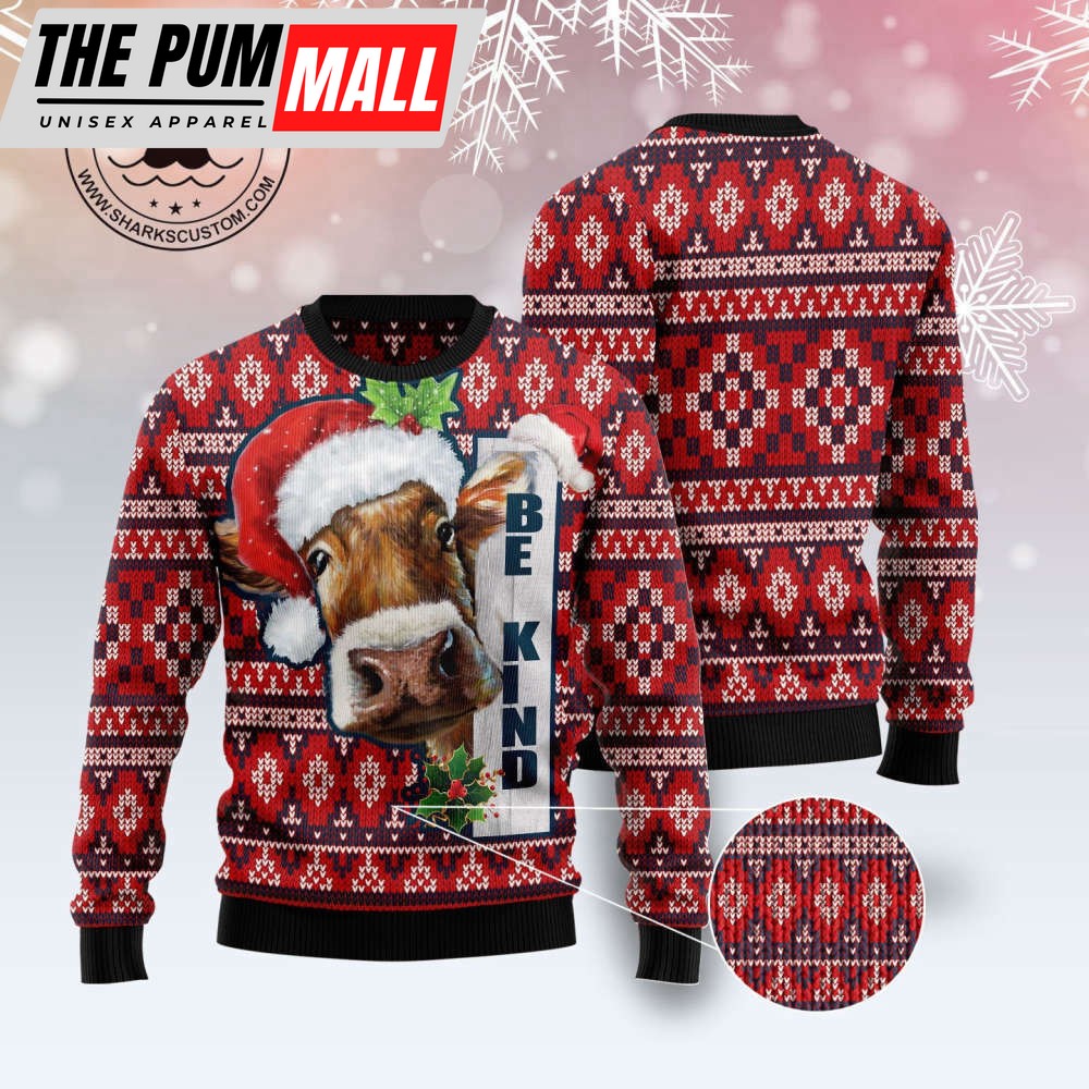 cow-be-kind-d1211-ugly-christmas-sweater-best-gift-for-christmas-9r675ll7 Cow Be Kind D1211 Ugly Christmas Sweater – Best Gift For Christmas