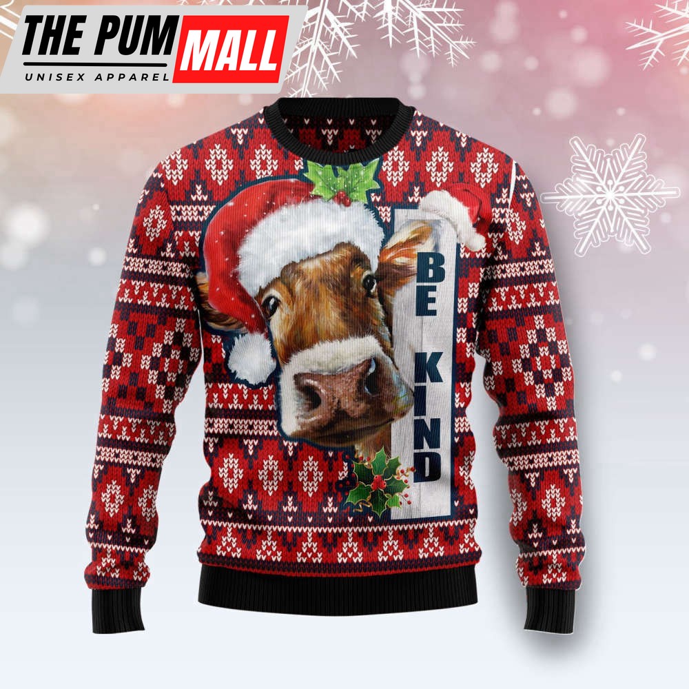 Cow Be Kind D1211 Ugly Christmas Sweater – Best Gift For Christmas