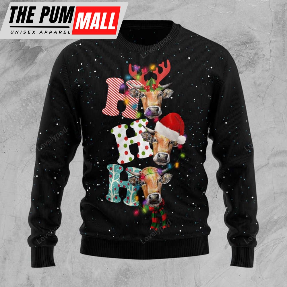 Cow Ho Ho Ho Ugly Christmas Sweater, Christmas ugly sweater