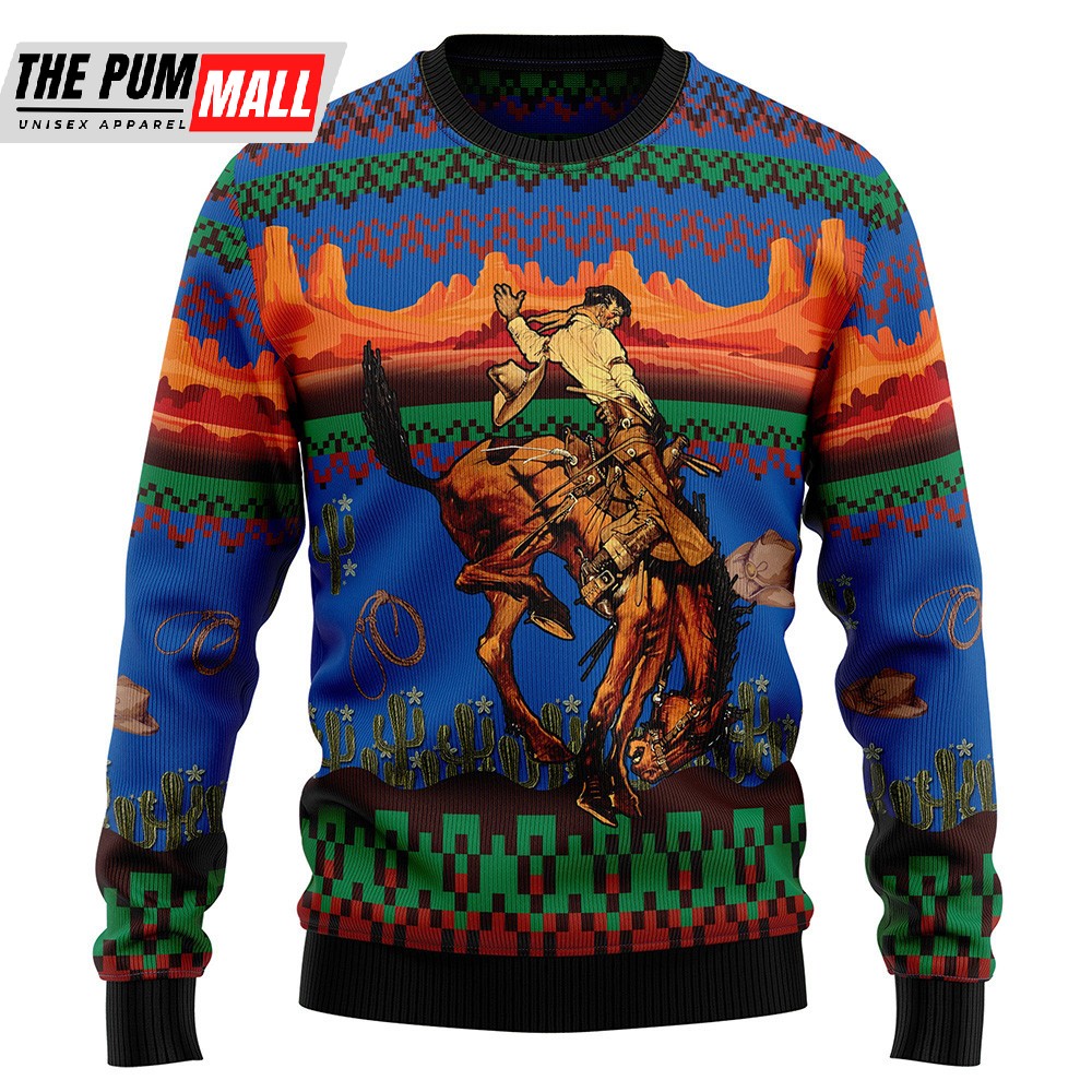 Cowboy Desert Ugly Christmas Sweater Christmas Graphic Sweater
