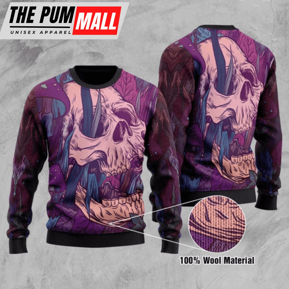 Cozy Skull Wool Christmas Ugly Sweater – Hn141235: Festive and Fun Holiday Apparel