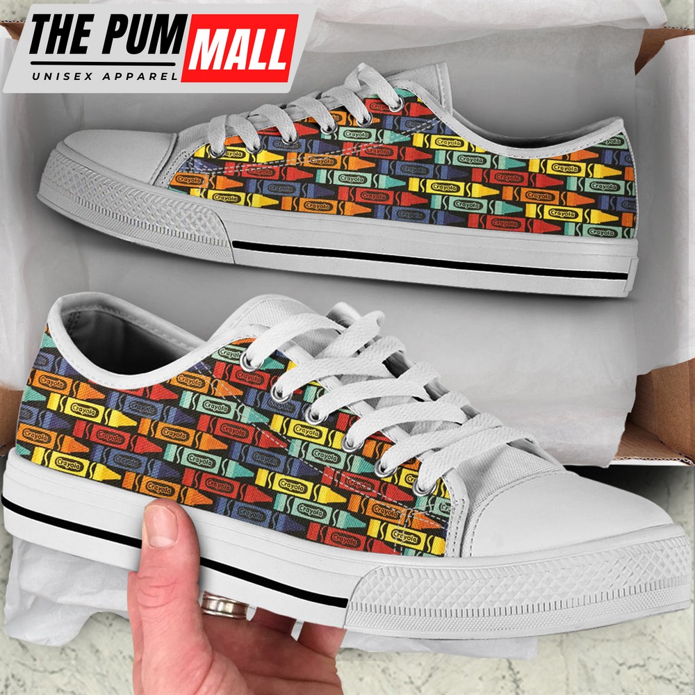 Crayon Color Seamless Low Top Shoes – Canvas Print Lowtop Casual Shoes Gift For Adults Malalan