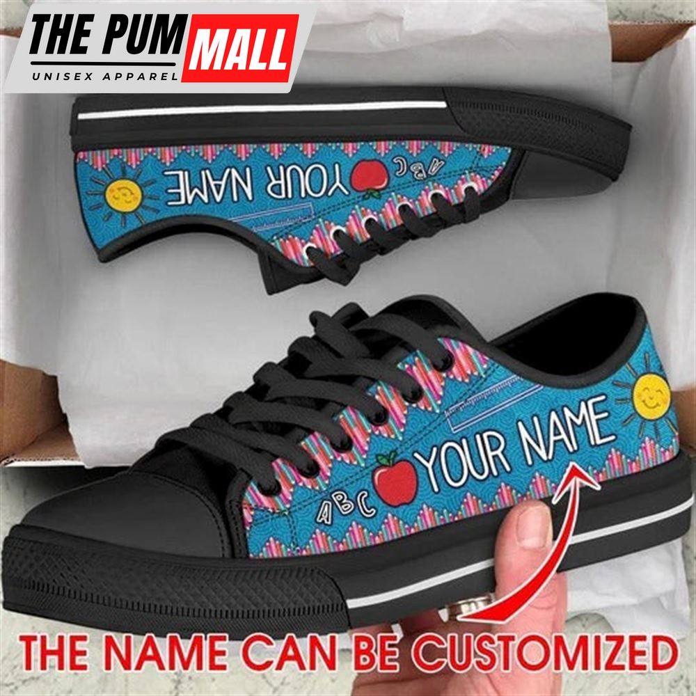Crayon Zig Zag Personalized Canvas Low Top Shoes – Low Top Shoes Mens, Women