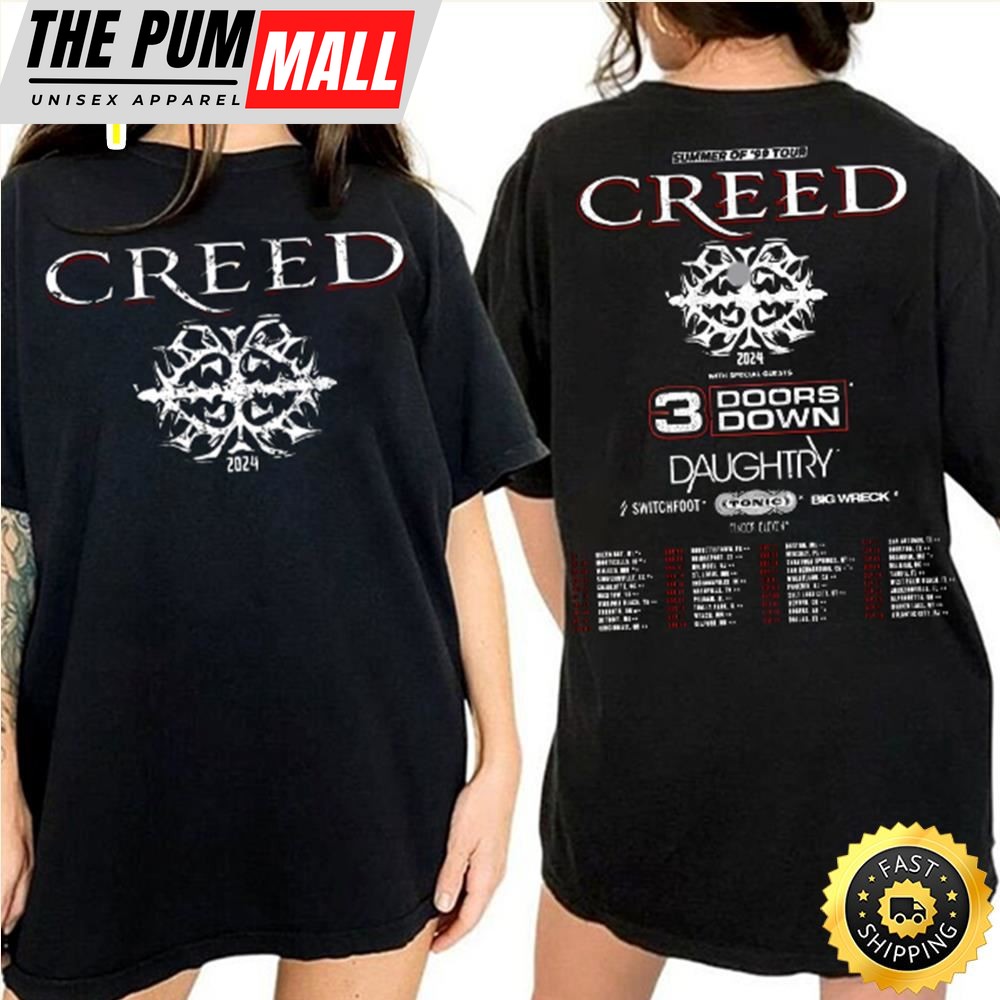 Creed 2024 Tour Summer Of 99 Tour Shirt Creed Band Fan