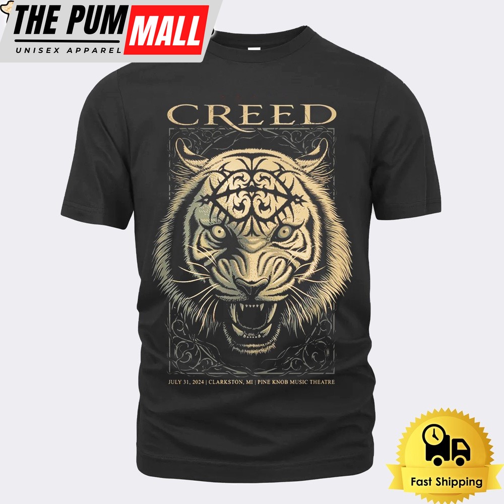 Creed Tour At DTE Energy Music Theatre Clarkston MI On July 31 2024 Unisex T-Shirt