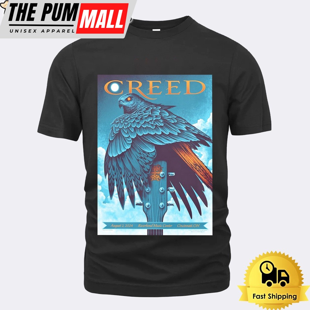 Creed Tour On August 2024 Riverbend Music Center In Cincinnati OH Unisex T-Shirt