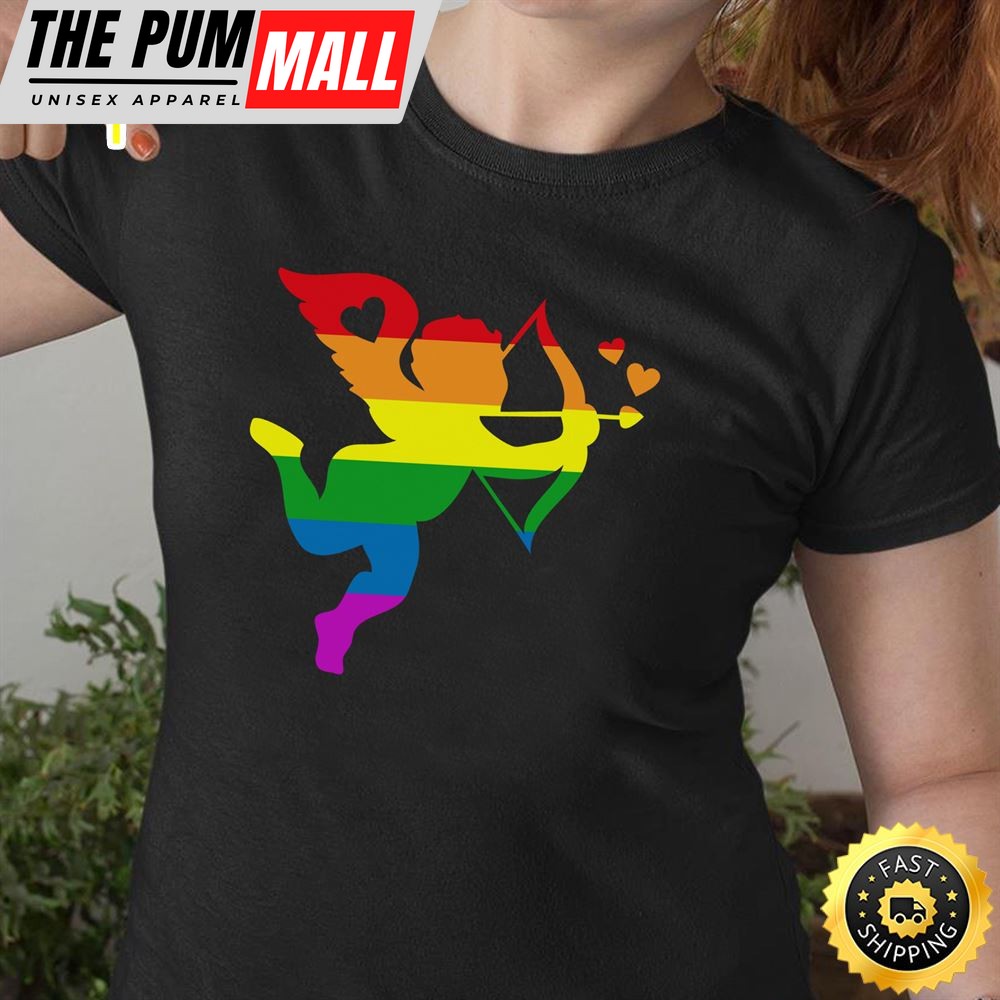 Cupid Valentine?s Day LGBT Rainbow Love Relationship Gift Long Sleeve Valentines Day T-shirt