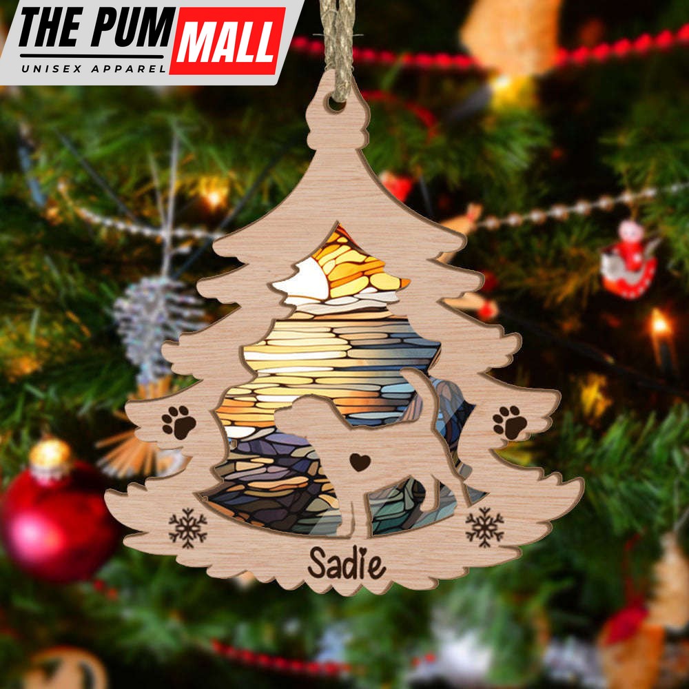 Custom Beagle Pine Tree Suncatcher Ornament Gift for Dog Lover Limited Edition
