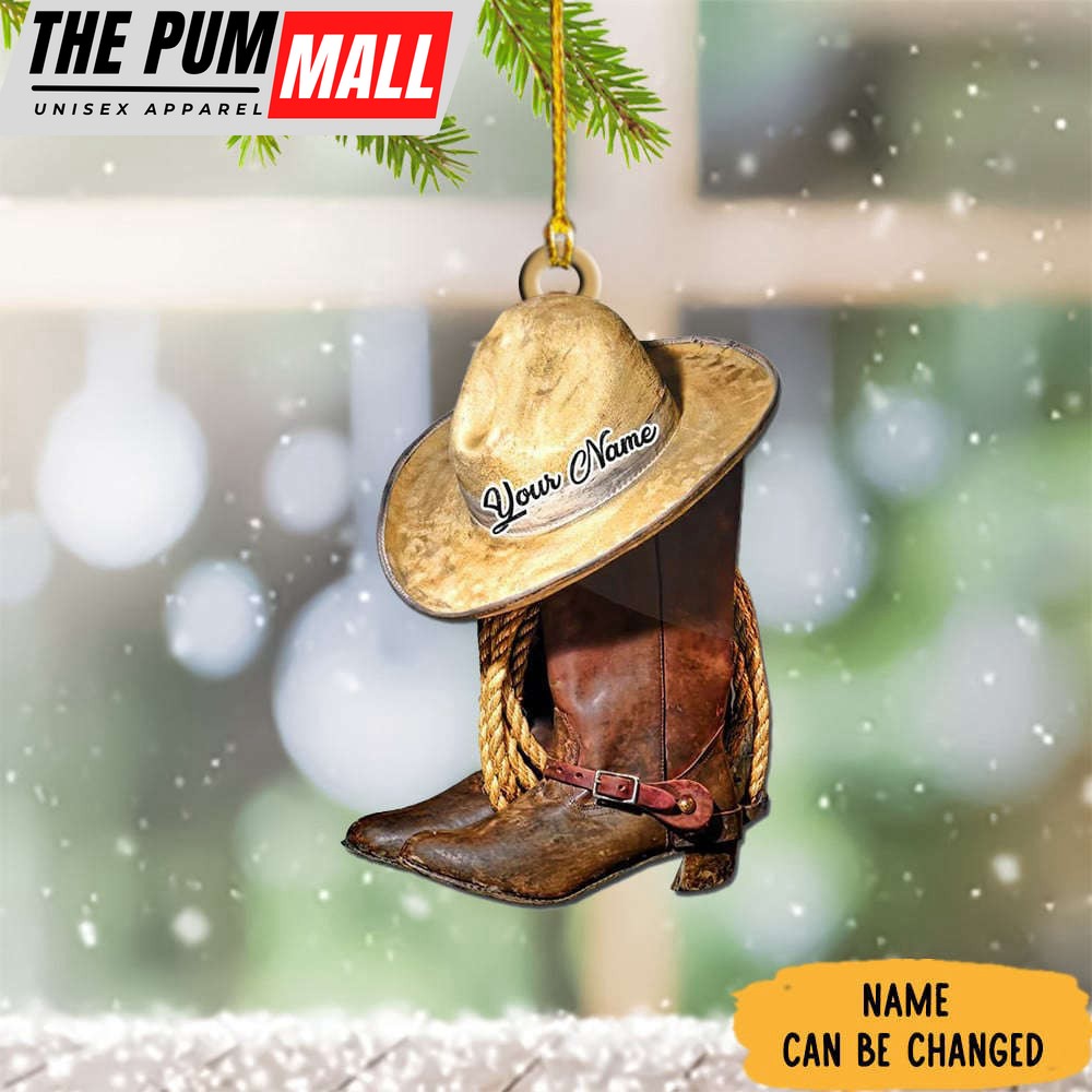 Custom Dallas Cowboy Christmas Ornament Cowboy Boot And Hat Christmas Tree Ornaments Limited Edition
