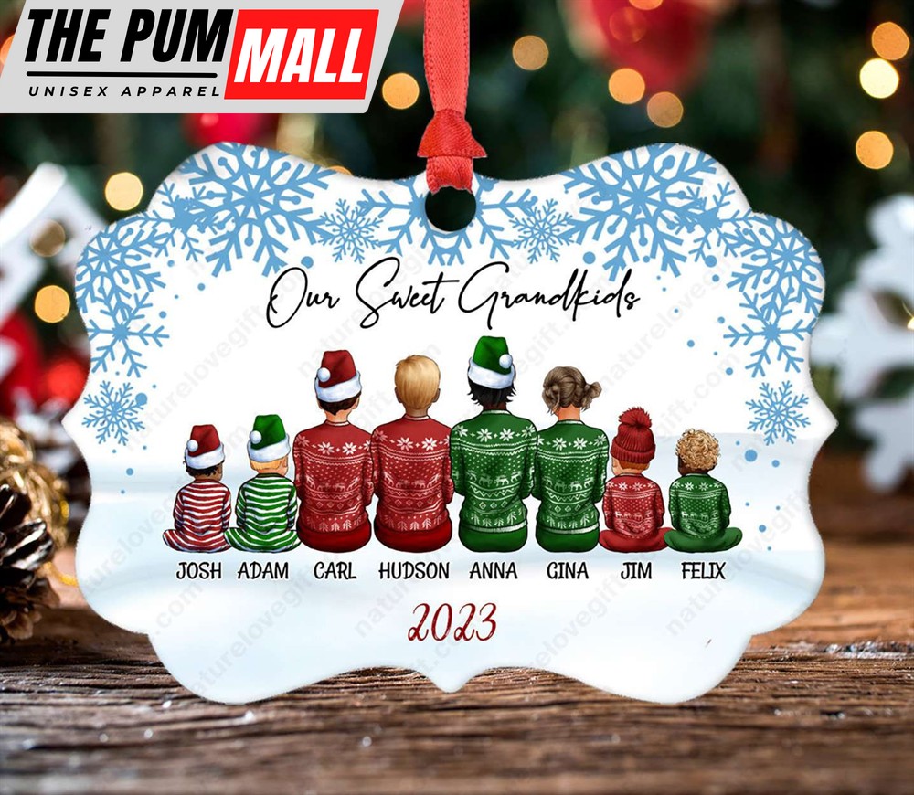Custom Family Christmas Ornaments Grandkids Name Gift For Grandparents Limited Edition