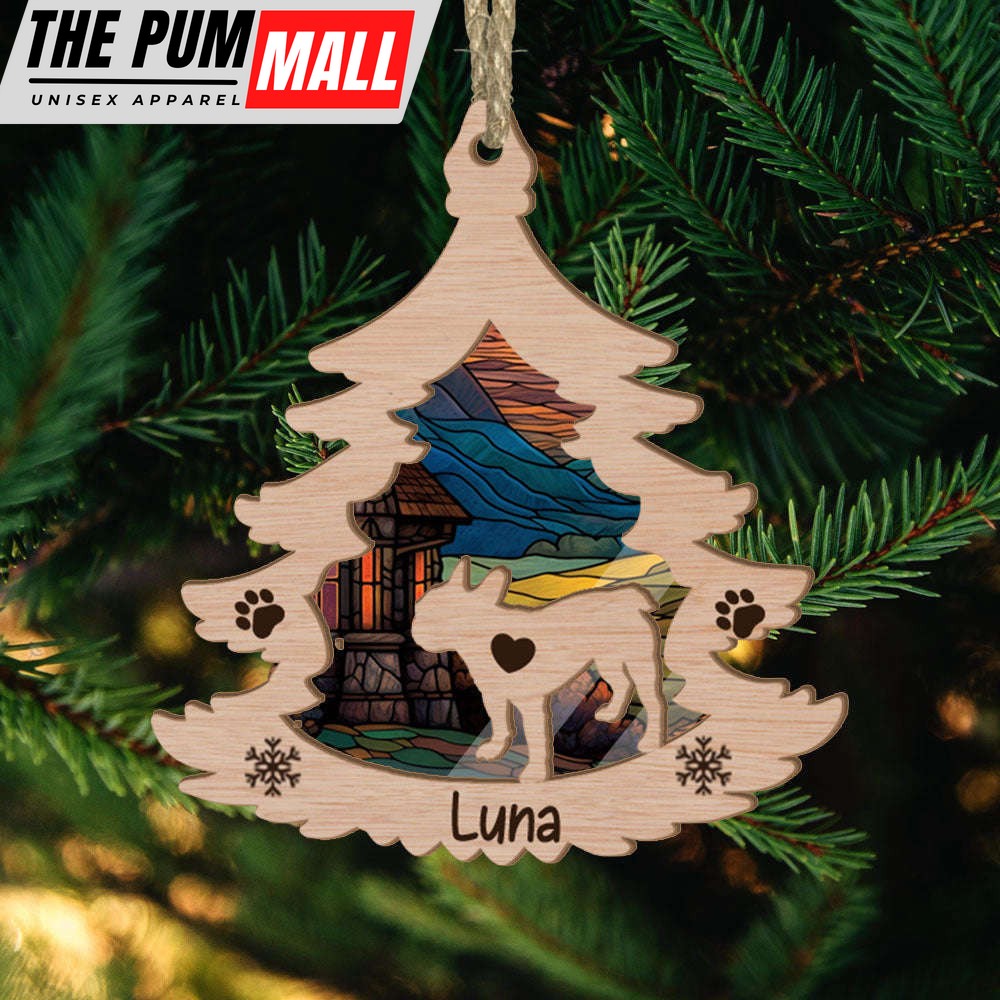 Custom French Bulldog Pine Tree Suncatcher Ornament Personalized Christmas Gift for Dog Lover Limited Edition