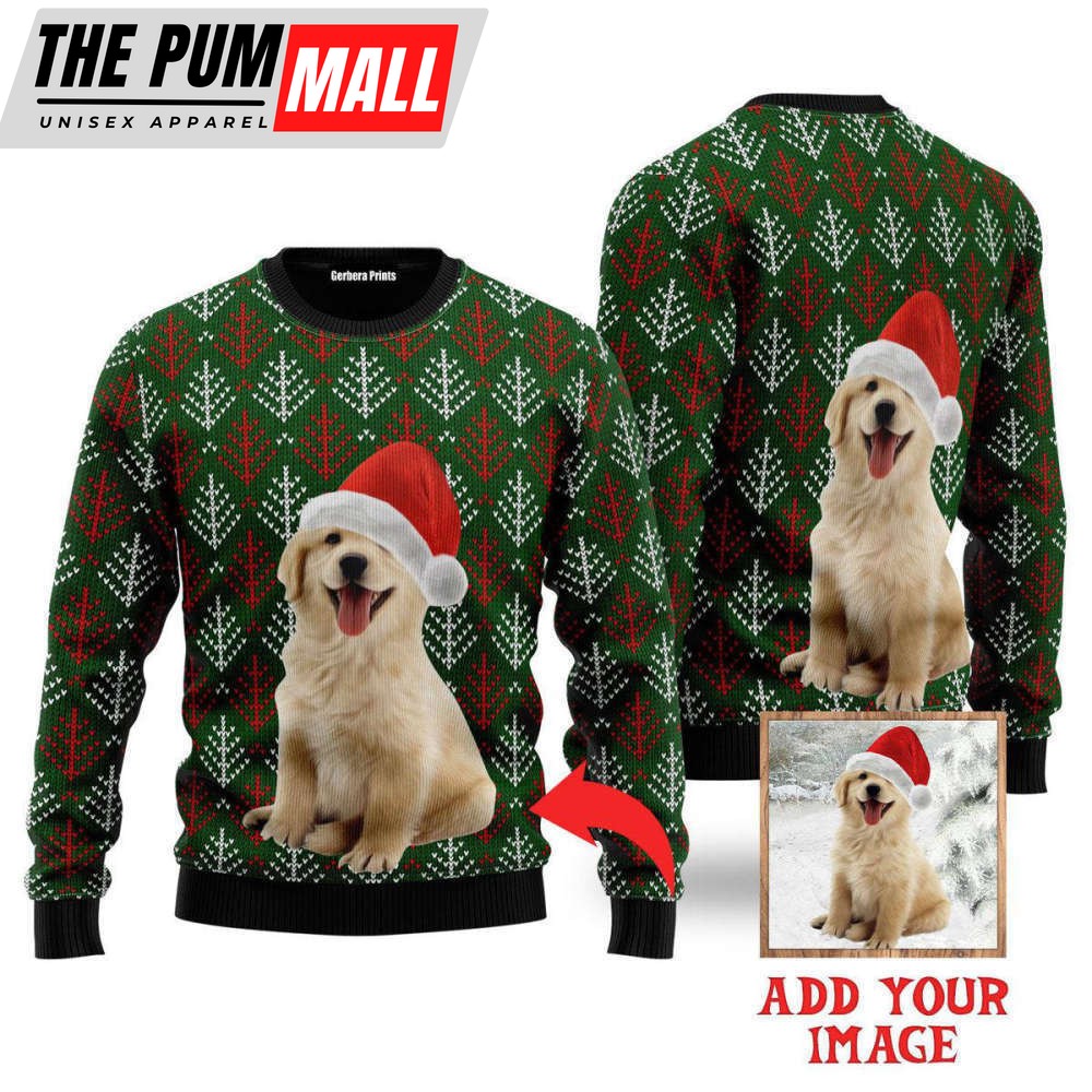 Custom Funny Christmas Dog In Green Xmas Custom Christmas Sweaters For Men & Women