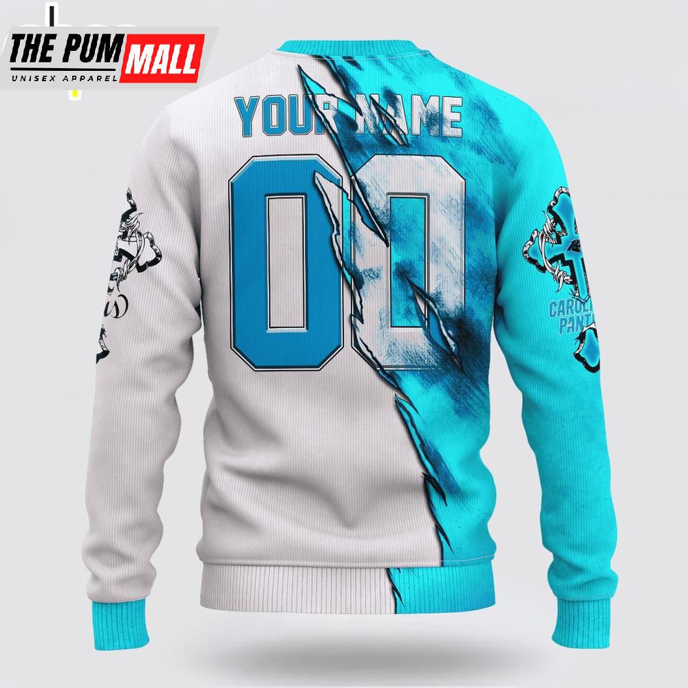 custom-name-and-number-nfl-carolina-panthers-jesus-face-3d-sweater-5k91j0ys Custom Name And Number NFL Carolina Panthers Jesus Face 3D Sweater