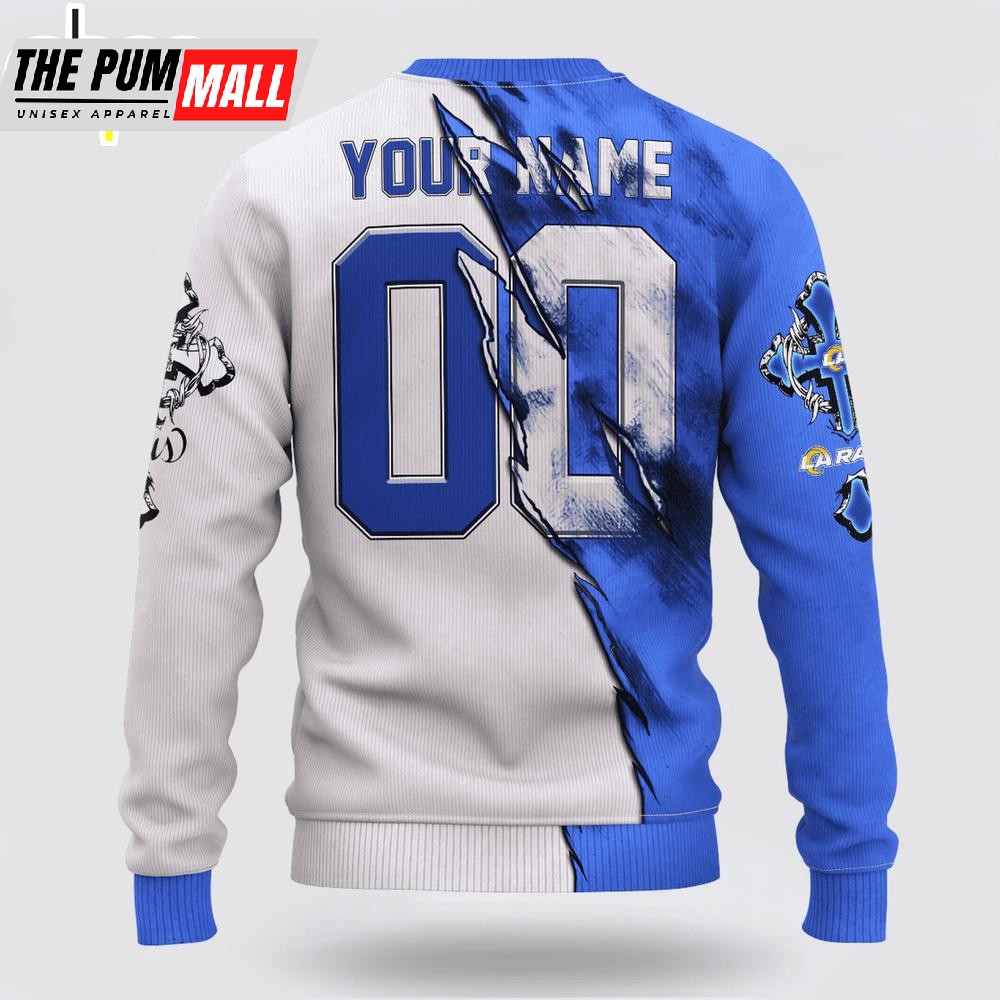 custom-name-and-number-nfl-los-angeles-rams-jesus-face-3d-sweater-smhtp3bf Custom Name And Number NFL Los Angeles Rams Jesus Face 3D Sweater