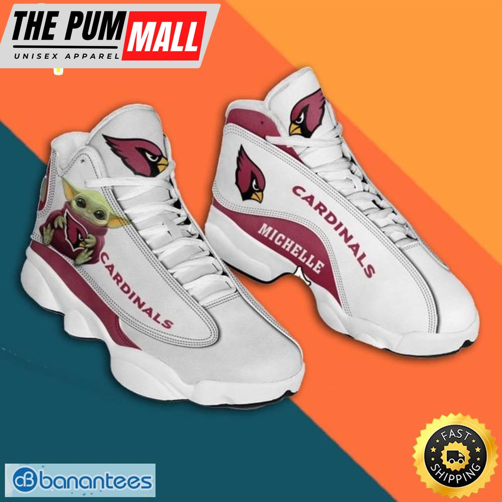 Custom Name Arizona Cardinals Baby Yoda Air Jd 13 Sneaker Shoes