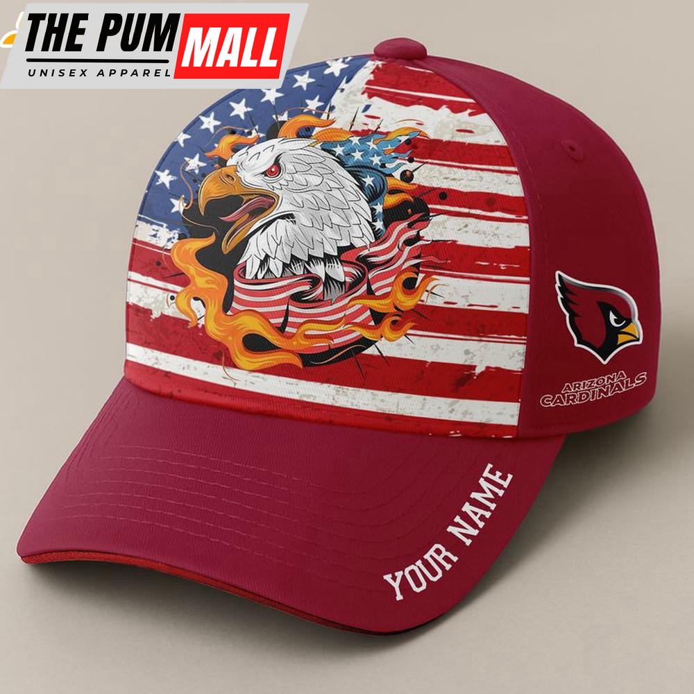 Custom Name Arizona Cardinals Independence Day Baseball Cap